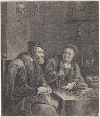 A Couple Weighing Money by Franciscus van der Steen